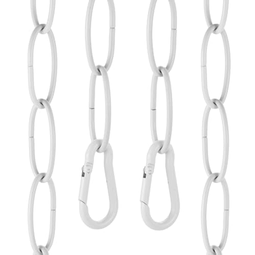 uxcell 7ft Lighting Hanging Chain with 2 Spring Snap Hook White