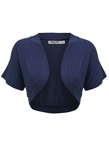 Image of Lock and Love Women's Versatile Open Front Lightweight Short Sleeve Bolero Shrug