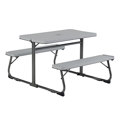 Mihal Folding Kid's Activity Table With Gray Texture Surface, Steel And Plastic #TOP22