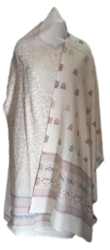 Image of Womens designer woolen suit for women with salwar and kashmiri shawl winter wear kani unstitched fabric set, stylish kurta pant set woollen dress material for women by pure pashmina wooltex