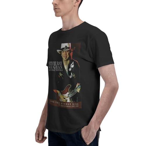 Stevie Ray Music Vaughan Men's Basic Fashion T-Shirts Moisture Wicking Short Sleeve Crewneck Tee Top Black4