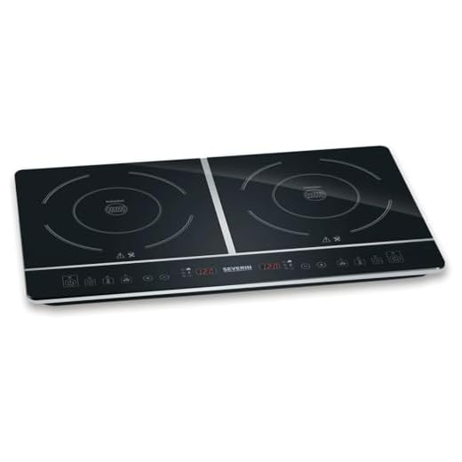 SEVERIN dubbele inductie kookplaat voor in de keuken, kantoor of camping voor twee pannen, zwart, 3.400 W, DK 1031 [Energieklasse B]