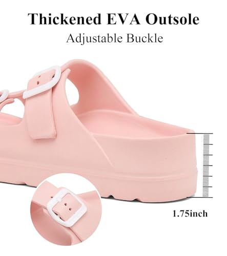 Image of Haifago Women's Platform Sandals with Arch Support, Summer Beach Slides Adjustable Buckle Comfortable Lightweight EVA Slip on Slide