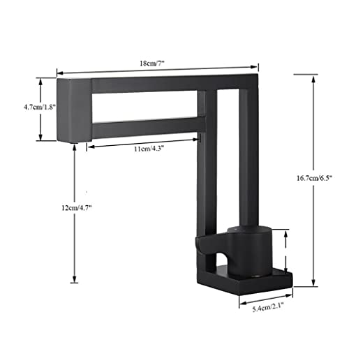 Mitigeur eau chaude eau froide noir mat à commande unique pour vasque moderne - 6