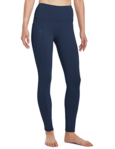 Fitst4 Sports Women'S Winter Full Seat Riding Tights Fleece Lined Horse Riding Pants Silicon Grip Horseback Equestrian Breeches Pockets Dark Blue Size M thumb #3