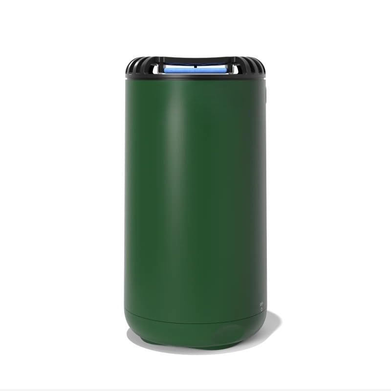 Mini Halo Repelente Antimosquitos para Exterior, Jardín y Patio, Protección Eficaz 21m², Inodoro, Incluye 12 Horas de Protección, 1 Cartucho + 3 Plaquetas, Verde Bosque