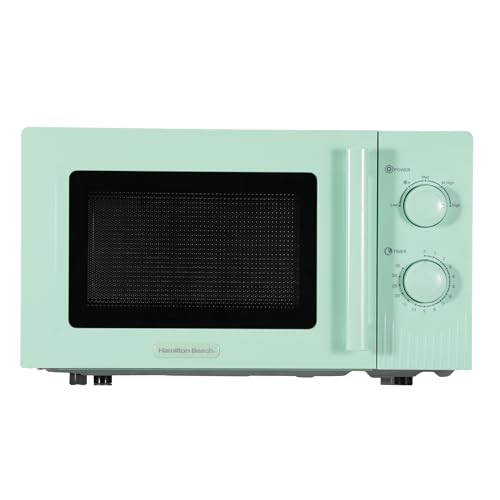 Hamilton Beach Microwave, 20L, Miami, 800W, Manual Dial Controls, Quick Defrost, 35 Min Timer, 5 Cooking Levels, Mojito Mint - HBMX20M