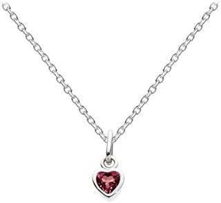 Dew Women's Sterling Silver and Stone Heart Necklace of Length 18 inch