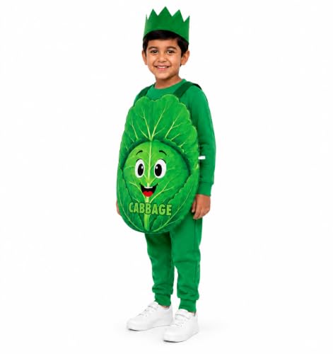 Image of Raj Costume Kids Fruit & Vegetable Fancy Dress Costume | Soft Felt Fruit and Vegetable Cutout Costume for Boys & Girls | School Annual Function
