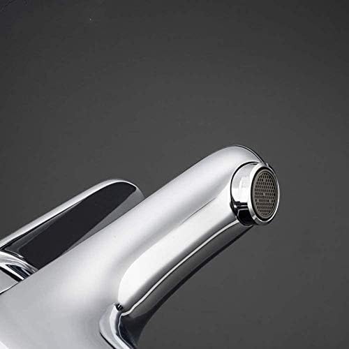 Robinet de lavabo monotrou mitigeur d'eau chromé pour vasque et douchette de salle de bain - 4