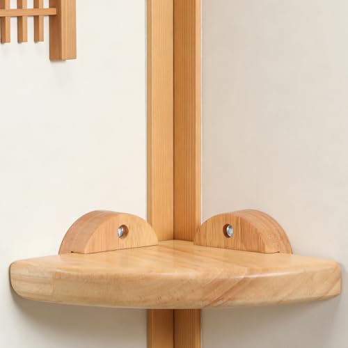 Estante de esquina de madera con diseño triangular que ahorra espacio 8
