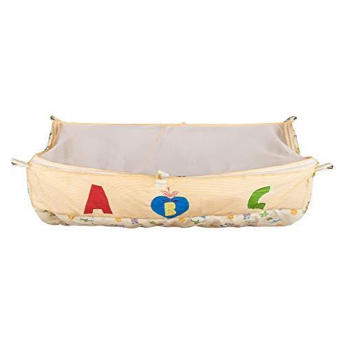 Image of Dazzle Born Baby khoya Cradle Cloth Baby zoli with Mosquito net ((Yellow)