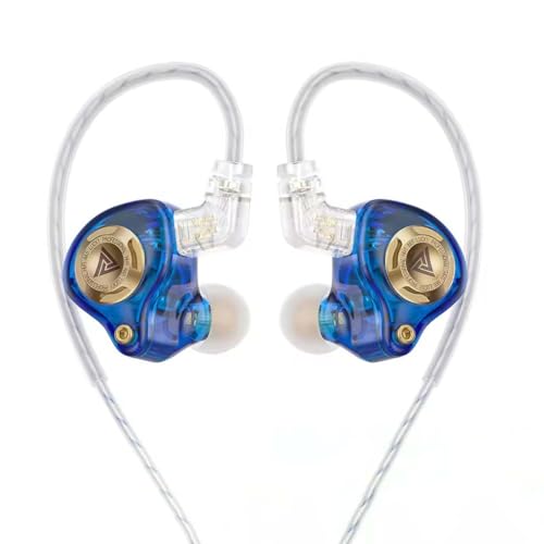 Image of Concept Kart QKZ AK6 Lucky in-Ear Monitor Wired Earphones with HD Mic, 11mm Dynamic Driver, 3 Tuning Switches, Detachable 2-Pin OFC Cable, Wired IEM with 3.5mm Jack for Music, Gaming & Calls (Blue)