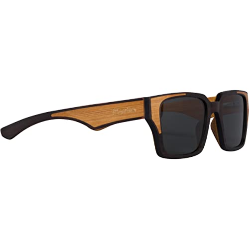 Woodies Ebony and Gold Inlay Sunglases | Black Polarized Lenses and Real Wooden Frame | 100% UVA/UVB Ray Protection3