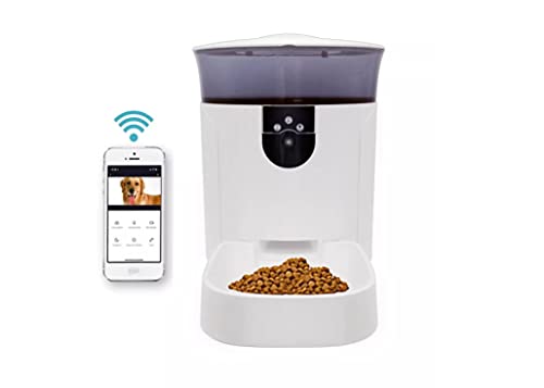 Image of Sakar Pet Genius Smart Wi-fi Video 7L Pet Feeder with Camera, White
