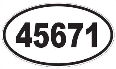 US Decal, Inc. Number 45671 Oval Sticker