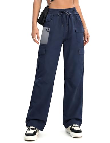 Women's Cargo Hiking Pants Lightweight Casual Quick Dry Straight Leg Camping Travel Pant for Work Golf with Multi-Pocket
