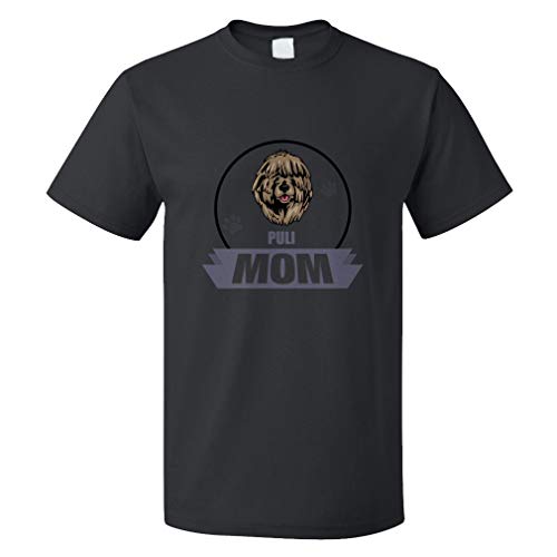 Custom Funny Graphic T Shirts for Men Mom Puli Dog Cotton Top Black Design Only 3X Large