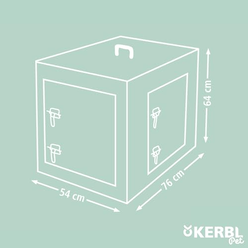 Kerbl Pet Gittertransportbox, zweitürig, Hundebox, Transportkiste, schwarz, 76x54x64cm, Metall, Hunde, herausnehmbare Kunststoffwanne