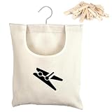Laundry Clothespin Bag, 12 x 11 in Hang on Line Clothes Pin Hanging Bag Hanging Bag Clothespin Holder with Large Opening for Clothesline Outdoor Outside Wardrobe