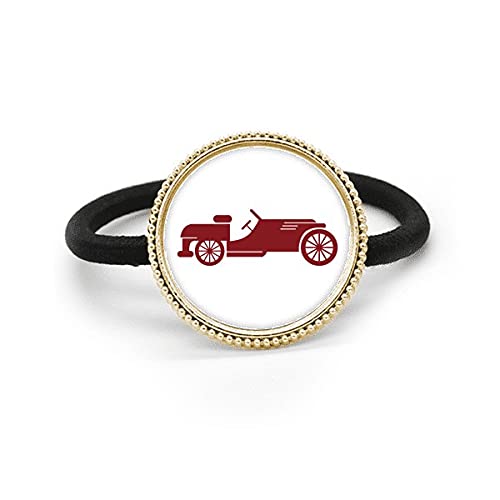 Corbata de pelo plata con goma elástica y adorno metálico de coche