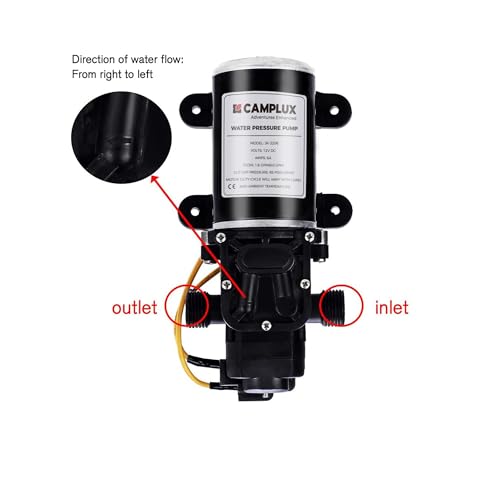 Camplux 12V Water Pump 65PSI DC 1.6GPM 6LPM Diaphragm for Caravan RV Marine Fishing Boat
