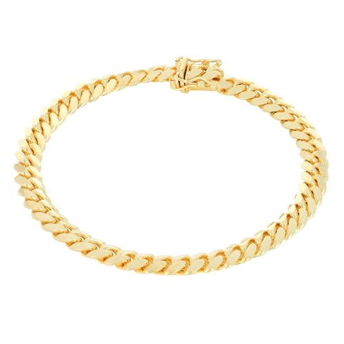 Nuragold 14K Real Yellow Gold Solid Miami Cuban Link Chain Bracelet 7"-9" (2.7mm-11mm) Italian Jewelry for Men & Women2