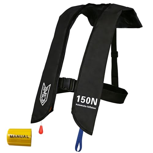 Image of Inflatable Life-Jacket for Adults| Life-Vest with Automatic /Manual Multifunctional Inflation-PFD| Lightweight & Compact Supports up to 300lbs for Kayaking Fishing Boating