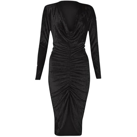 Women's Velvet Ruched Midi Dress by STAR FASHION Cover