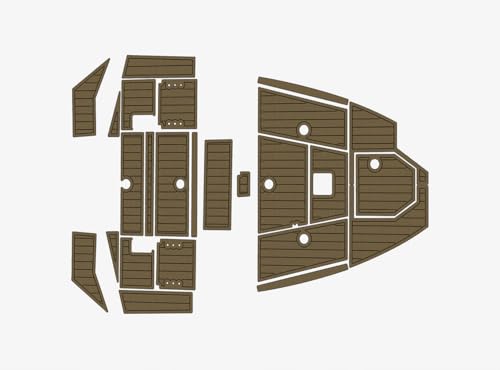 outdek 1/4" (6mm) Thick EVA Foam Faux Teak Marine Floor for Yacht Cockpit Swimming Platform Fits 2023 Avid 19 FS Floor (Coffee Over Black)