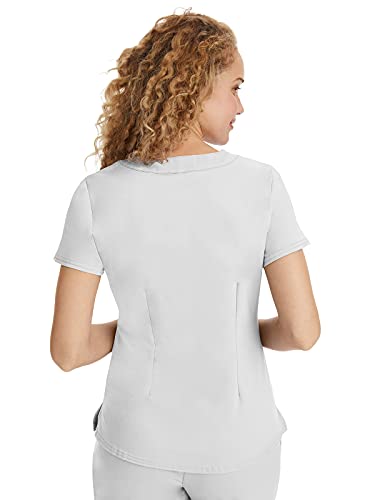 Purple Label By Healing Hands Scrubs Women's Jane V-Neck 2 Pocket Top, Large - White #TOP1