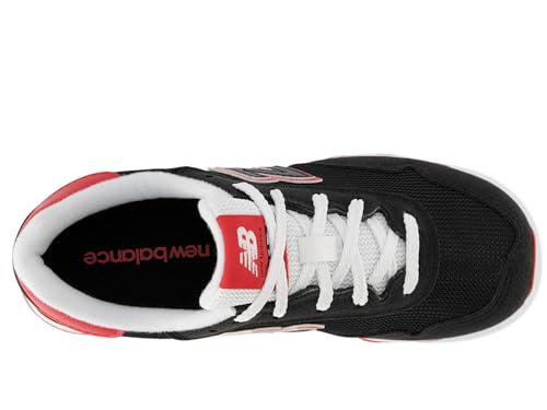 New Balance 515 V1 Lace-up Sneaker, Black/True Red, 12 Wide US Unisex Little_Kid2