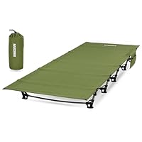 Lit De Camp Pliant Marchway, Vert Armée, Léger Avec Serrure à Levier, Neuf