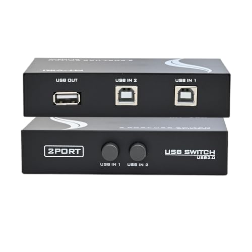 Image of 2 Port USB 2.0 Sharing Manual Switch Box Hub 2 PCS Share 1 USB Device for Printer Scanner Camera Keyboard (2 Port)