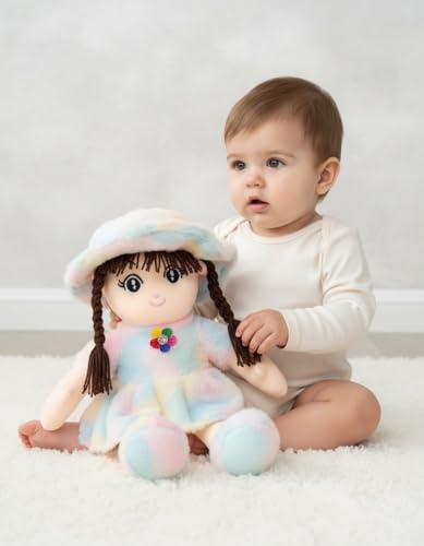 Image of Rainbow Soft Doll for Kids Plush Girl Doll with Hat & Heart Design | Ultra Soft Stuffed Toy for Girls & Toddlers (70 CM)