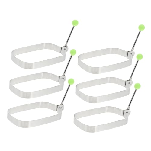 Cabilock 6pcs Shape Non Stick Egg Frying Egg Cooker Rings for Breakfast and Unique Dishes Easy to Use and Clean
