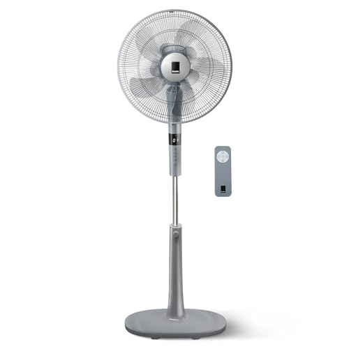 KEPLIN 16 Inch Pedestal Fan - 26-Speed, 10 Blades, Remote Control, LED Display, Adjustable Height, Turbo Wind Speed, 3 Modes, 24-Hour Timer, 90° Oscillation for Home, Office, Bedroom