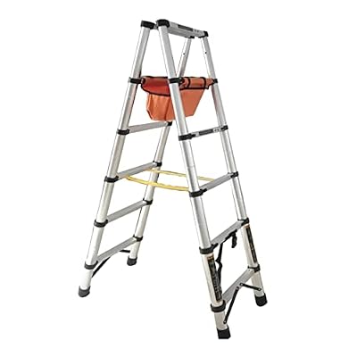 Telesladder 4.5Ft/5.5Ft/6.5Ft Telescoping Ladder, Aluminum Portable Extension Ladders for Home DIY/High Voltage Equipment/Office, Max Load 330 Lbs/1.4M/4.5Ft