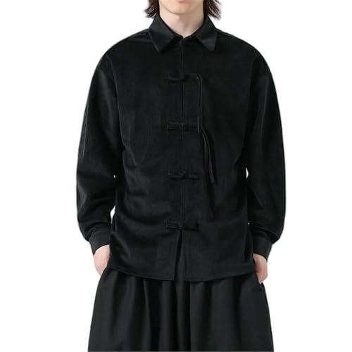 Chemise jacquard homme style chinois à boutons grenouille pour automne