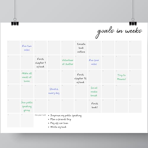 Goals in Weeks Poster - 18"L x 24" W |