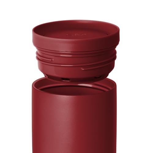 Image of Simple Modern Travel Coffee Mug Tumbler with 360 Lid | Ceramic-Lined Insulated Stainless Steel Cold Brew Iced Coffee Cup | Gift for Women Men Her | Voyager Signature | 16oz | Red Onyx