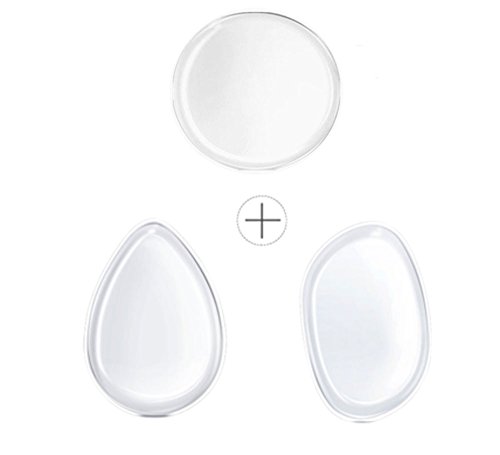 Gdeal Makeup Sponge Set Jelly Soft Silicone Gel Powder Puff Sponge for Cosmetic Face Foundation BB Cream Beauty Makeup Tools Set of 3