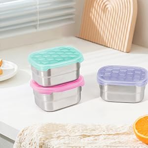 8oz Small (1 CUP) Stainless Steel Snack Containers for Kids and Toddlers (Ages 1-3) | Easy Open Leak Proof Food Containers with Silicone Lids - Perfect Metal Lunch Box for Daycare and School - Image 8