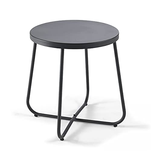 Oviala Table Basse de Jardin Ronde en Acier Noir Cover