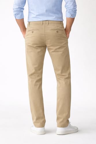 Image of DENRO Men's Slim Fit Cotton Stretch Trousers | Smart Casual & Workwear Pants for Office Use | 98% Cotton 2% Spandex Fabric | Mid-Rise Tailored Fit | Sizes 28-38
