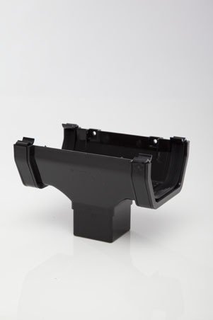 POLYPIPE RS205 Black Running Outlet for 112 x 65mm Square guttering System