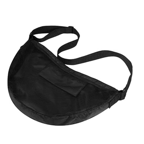 Yiju Basketball Net Carry Bag Shoulder Crossbody with Pocket Scratch Resistant Sports Training Ball Storage Bag for Soccer Outdoor, Black
