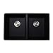 Nantucket PR5050-BL-UM Double Bowl Granite Composite Kitchen Sink - Black