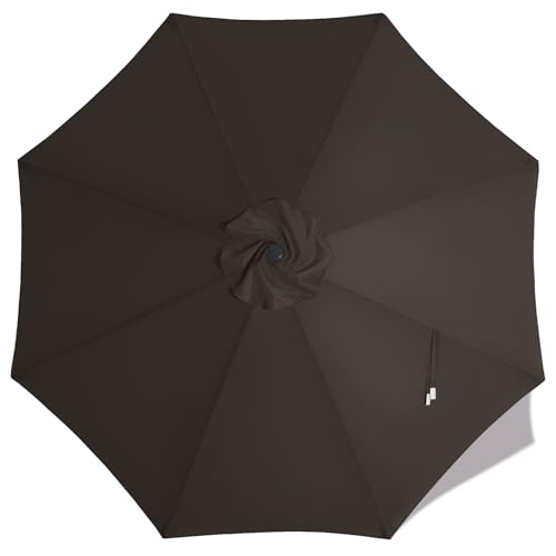 Image of MASTERCANOPY Patio Umbrella 10 ft Replacement Canopy for 8 Ribs-Brown Canopy Only