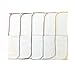 1 Ply 11x12 Inches White Cotton Birdseye Paperless Towel Set of 10 Earth Tone Colors - Proudly Made in the USA!